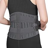 ABYON Rückenstützgürtel, Atmungsaktive Rückenbandage Lendenwirbelstütze mit Beidseitig Verstellbaren Gurten für Unteren Rücken Schmerzlinderung, Ischias, Bandscheibenvorfall, Skoliose (L)