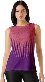 Sheinic Printed Shift Women’s Sleeveless Gym Tanktop | Geometric Performance Top Price In India