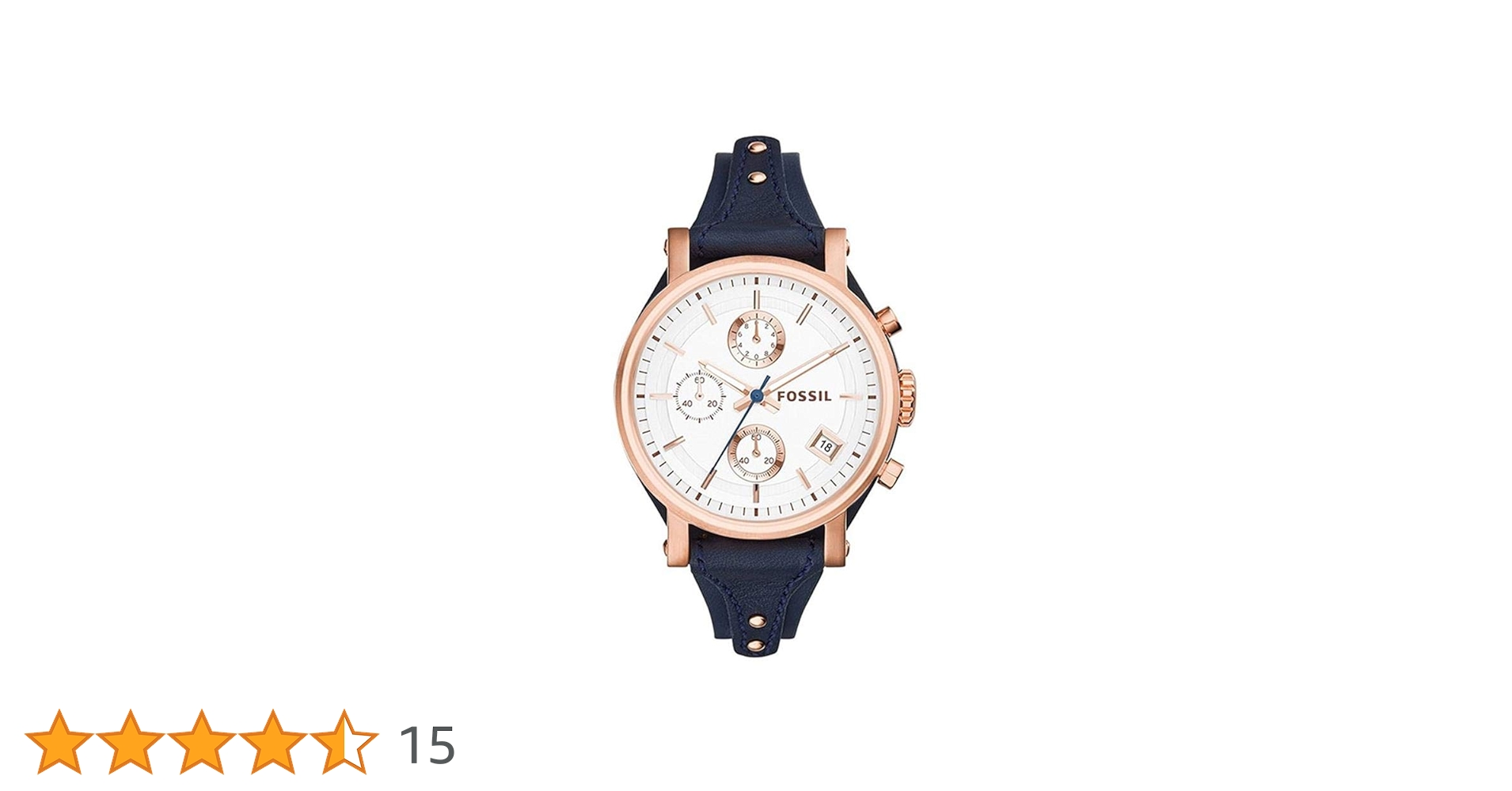 【美品】FOSSIL ORIGINAL BOYFRIEND ES3838 腕時計 Original Boyfriend Chronograph Navy Leather Watch - ES3838