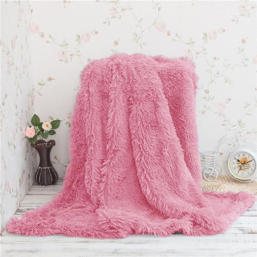 Image of Shaggy Faux Fur Fabric, Super Soft, 6 X 5 Feet (Pink)