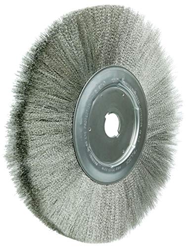 Image of Weiler 01949 12 inch Narrow Face Crimped Wire Wheel, .0104 inch Stainless Steel Fill, 1-1 /4 inch Arbor Hole, Made in The USA (Pack of 2)