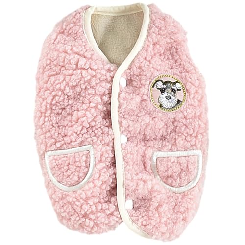 JPETTOかわいい ペット服 秋冬用 犬服 コート ジャケット 背中開き Dカン付き ドッグウェア サンゴフリース もこもこ 犬服 パーカー 柔らかい 猫服 可愛い 防寒 保温 小型犬 中型犬 防寒着25-H21171Wピンク4XL