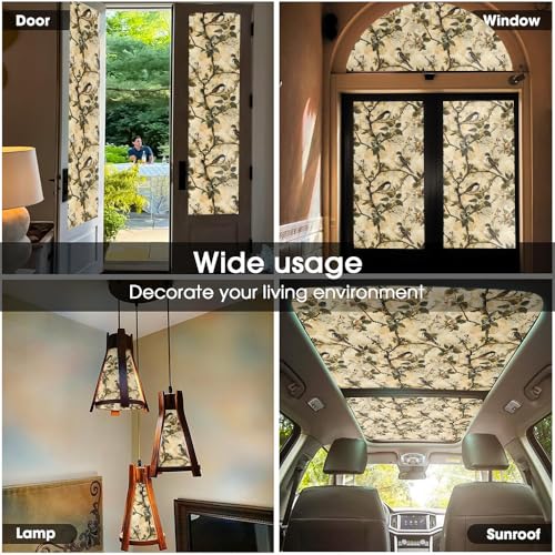 Vinilo decorativo de ventana beige 15.7x118 pulgadas miniatura 5