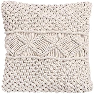 RAJRANG BRINGING RAJASTHAN TO YOU Boho Cushion Covers - 45 x 45 cm Macrame Pillow Cover Bohemian Hand Woven Throw Pillows Knitted Pillow case for Home Decor