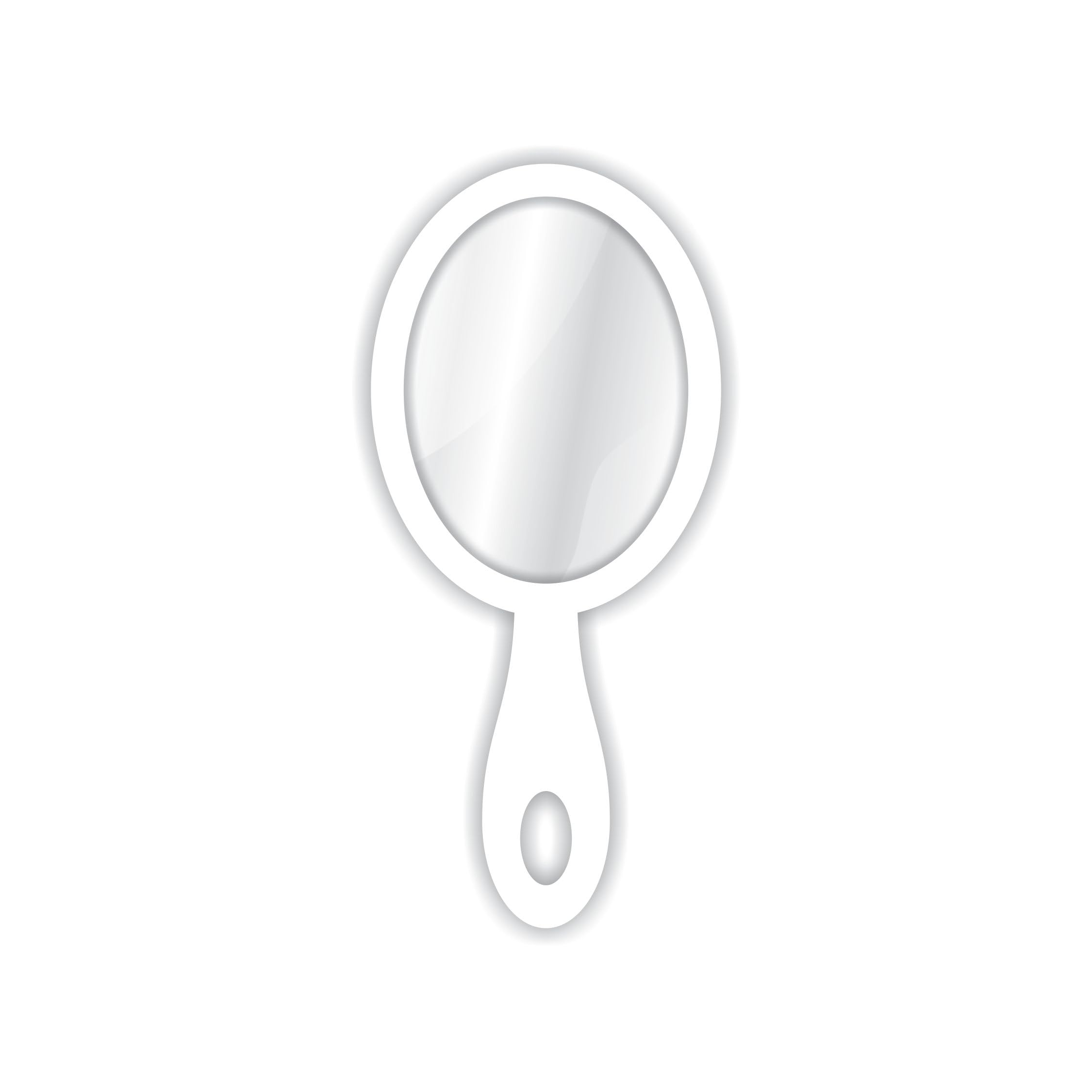Creative Arts n Frames 9x19 cm Oval Hand Mirror with Handle for Cosmetic Shaving Make Up Bathroom Salon Barber Travel and Indoor Use (Sophosticated White Small H3.5 X 7.5 inch andheld Pocket Mirror) - Image 2 thumbnail