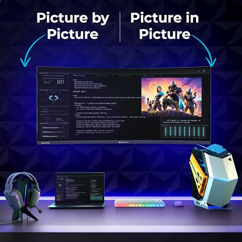 ZEBRONICS New Launch N34A 34"(86.4 cm) 1500R Curved Ultrawide Gaming Monitor, WQHD 3440x1440, 350Nits, 180Hz, 1ms MPRT, HDR10, 99% sRGB | 92% DCI-P3, Adaptive Sync, 2 x DP | 2 x HDMI | 1 x 3.5mm - Image 8