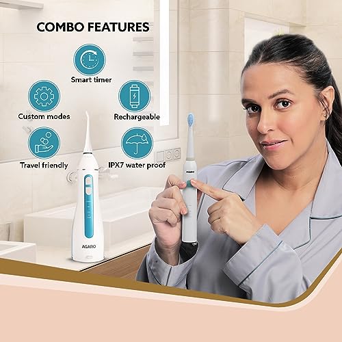 AGARO COSMIC Lite Sonic Electric Toothbrush for Adults with 3Brush Heads, 1Interdental Head, White & AGARO COSMIC PLUS Sonic Electric Tooth Brush... - Image 3