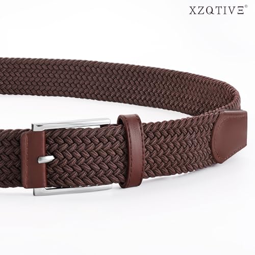 Image of XZQTIVE Braided Stretch Belt Mens Gift Elastic Woven Belt for Golf Casual Pants Shirts Jeans