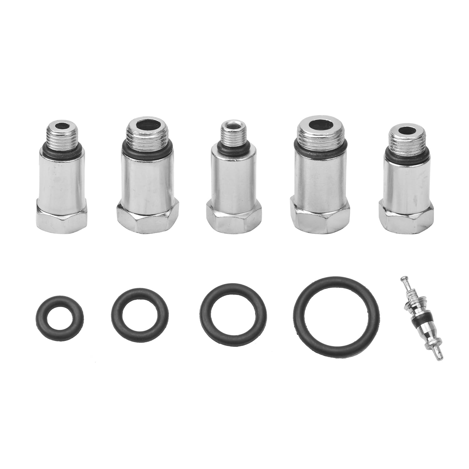 11PC Tester di compressione, Kit di strumenti per tester di compressione, Per testare la compressione dei cilindri, composto da cinque adattatori: M10, M12, M14, M16, M18, Adatto per test di compressi