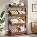 Tribesigns Retail Display Racks, 4-Tier Snack Rack, Chip Stand with Storage Shelves, Merchandise Display Shelves, Easy Assembly (1, Brown)