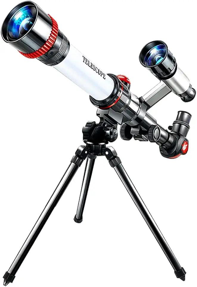 Telescópio Refrator Astronômico de Alta Nitidez com Oculares Múltiplos Aumentos e Tripé Brinquedo Ensino Científico para Iniciantes