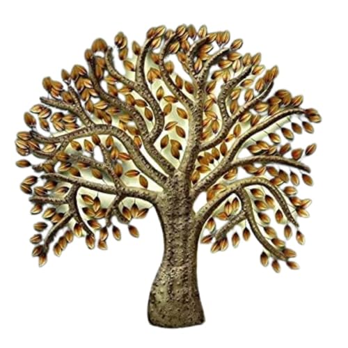 Image of Bharat Art Metal Iron Wall Art Decor for Home Bedroom Living room Cafe Interior Decorative | Elegant Wall Hanging Sculpture with LED Light | Gift Item | Master Tree Small | 36X3X29 INCH | W289