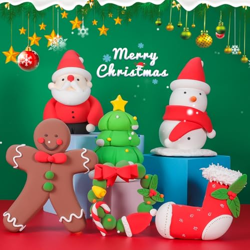 Image of ifergoo Air Dry Clay, 6-Pack Modeling Clay for Kids, Christmas Crafts Toys