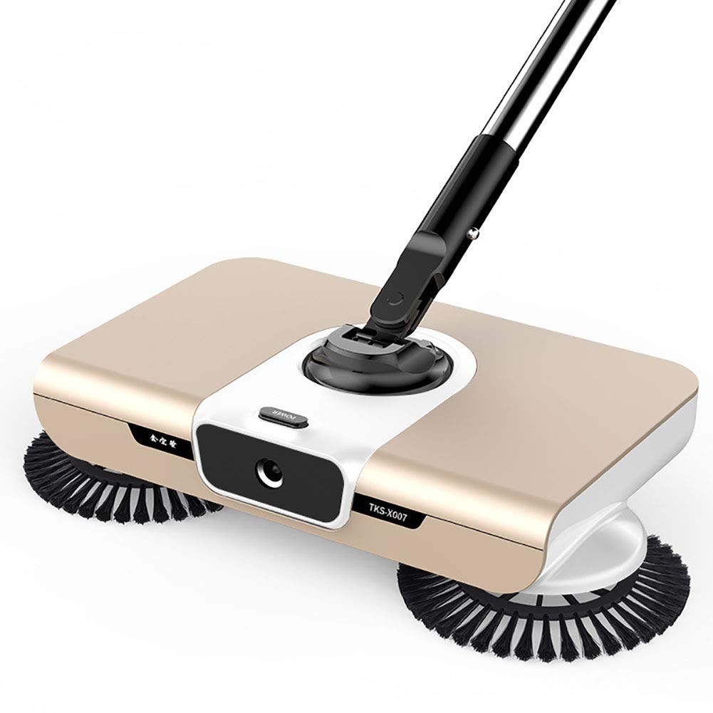 HUALI Broom and Dustpan Set Combination Hand-Pushing Sweeper, Double-Side Brush Combination Cleaning, Multi-Purpose Sweeper