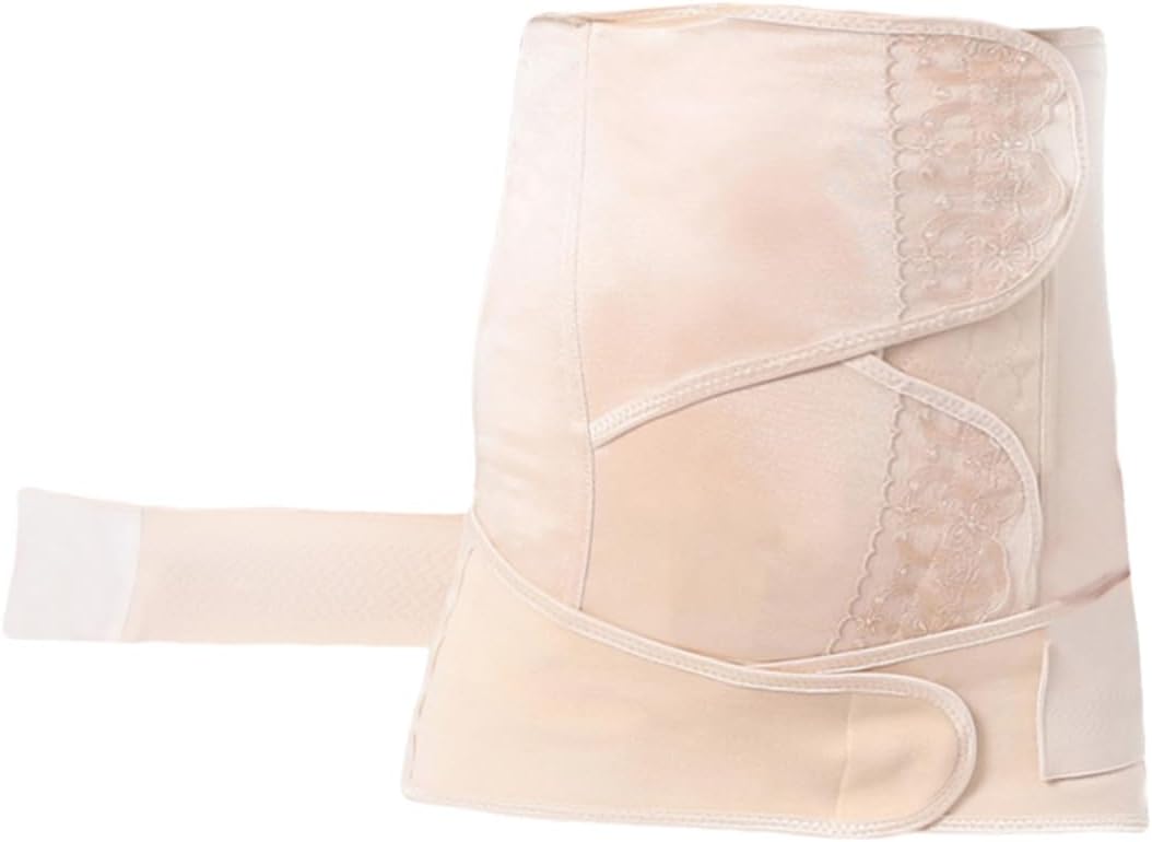 SOIMISS Postpartum Support Belly Wrap and Pelvis Belt Set Elastic Waist Trainer Maternity Corset for Postnatal Abdominal Compression and Pelvic Support Beige