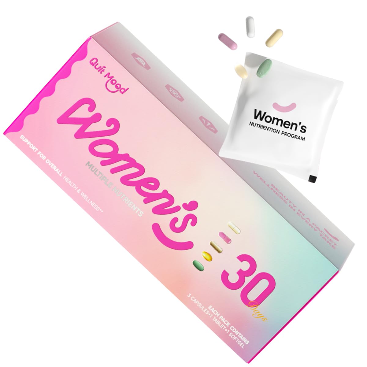 30-Day Women's Daily Vitamin Packs: Multivitamin, Probiotics, Ashwagandha for Hormone Balance