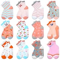 ELUTONG Toddler Baby Grip Socks-Cute Kid's Non Slip Socks-12 Pairs Of Baby