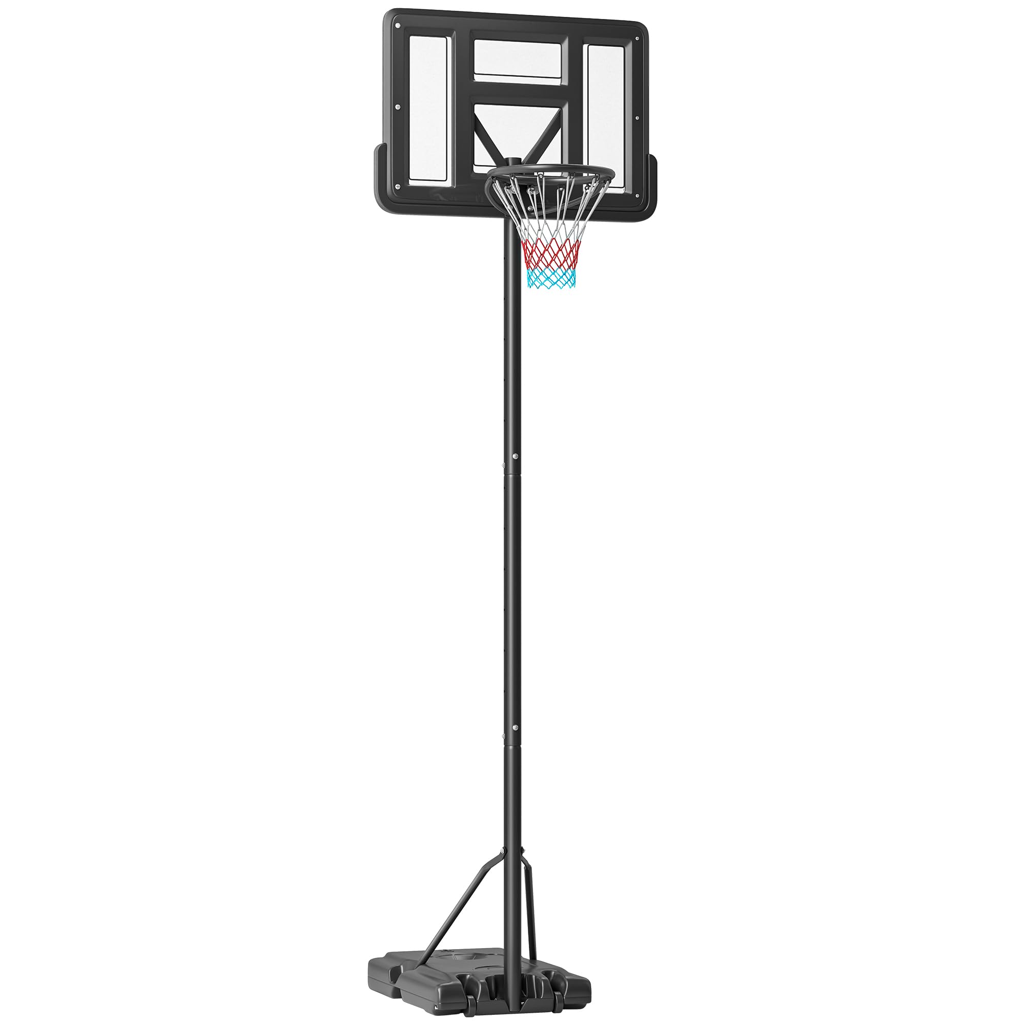 SPORTNOW Canasta de Baloncesto Exterior 2 en 1 Altura Ajustable 230-305 cm Aro para Piscina Soporte con Ruedas Base Rellenable Negro