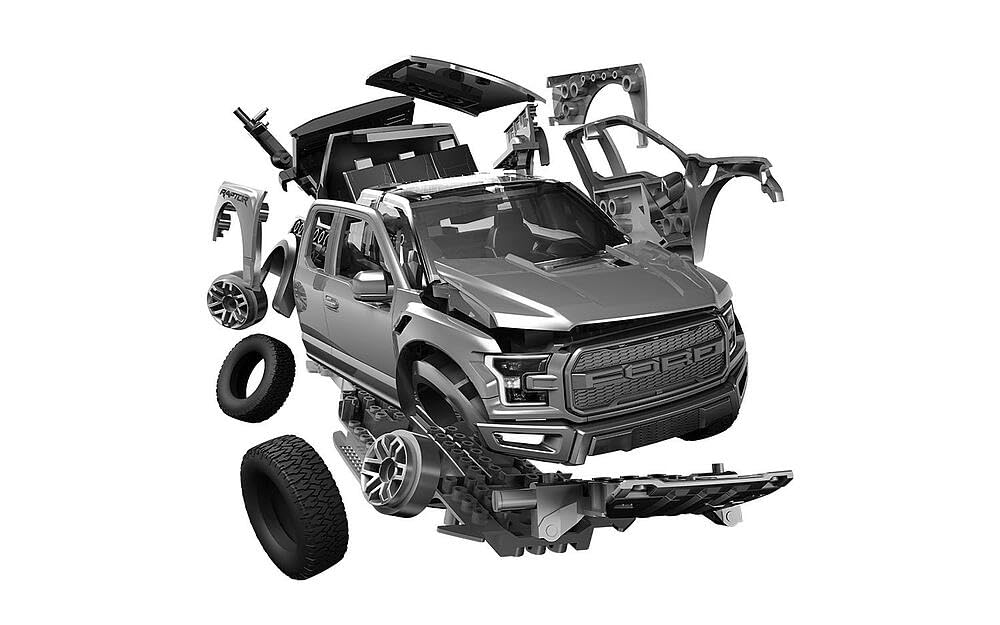 QUICKBUILD FORD F-150 RAPTOR - GREY (PLASTIC KIT) J6053