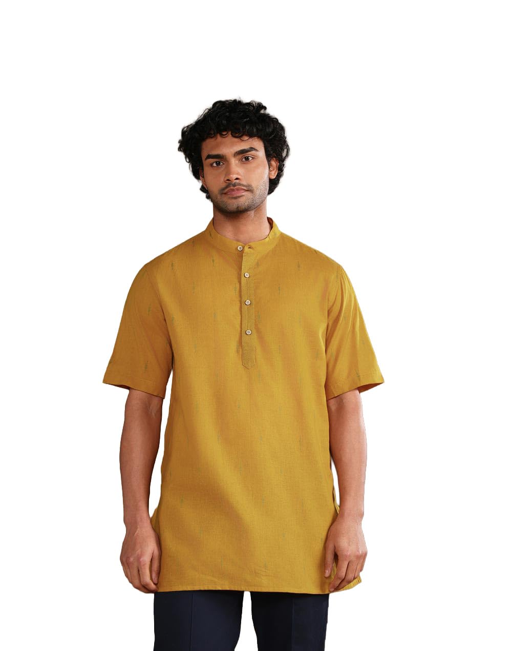 fabindia Mustard Cotton Short Kurta-picture-54