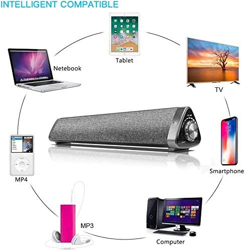 Sanwo Bluetooth Speaker Bar Wired and Wireless Home Theater TV Triangle Speaker Bar with Remote Control,TF Card- Surround Sound Bar for TV/PC/Phones/Tablets, 2 X 5W Compact Sound Bar