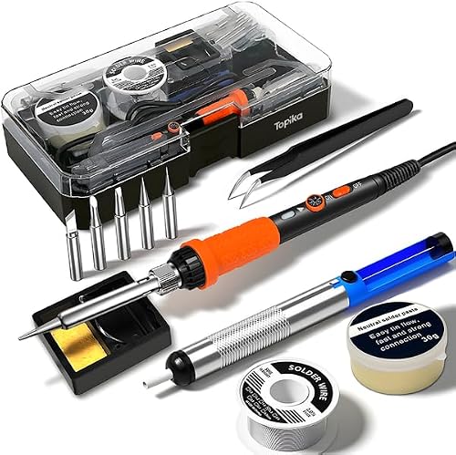 60W Adjustable Temperature Electric Soldering Iron Kit with Box