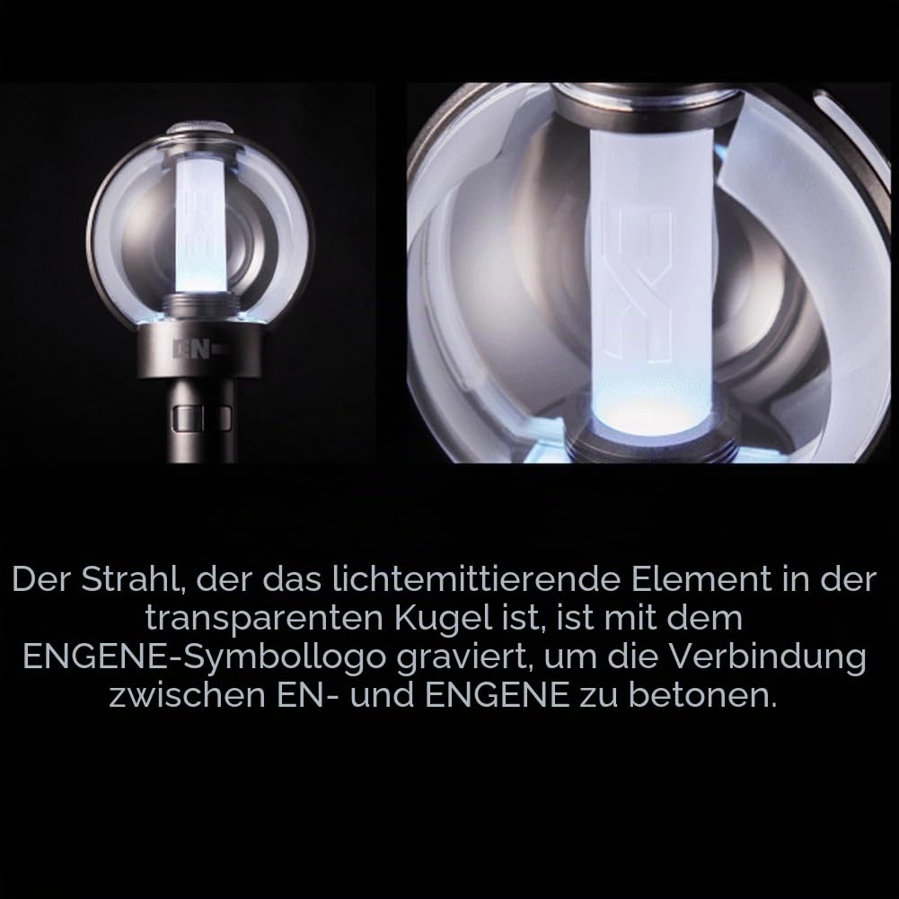 Offizieller Enhypen Lightstick Ver 2 mit Bluetooth Contral und 7 Fotokarten, Schwarz, Kunststoff, Leuchtstab