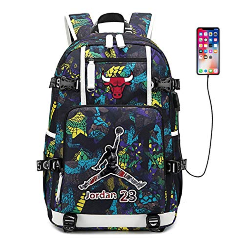 Zpyh Los Aficionados de Baloncesto Michael Jordan  Estrella Luminosa Mochila Student
