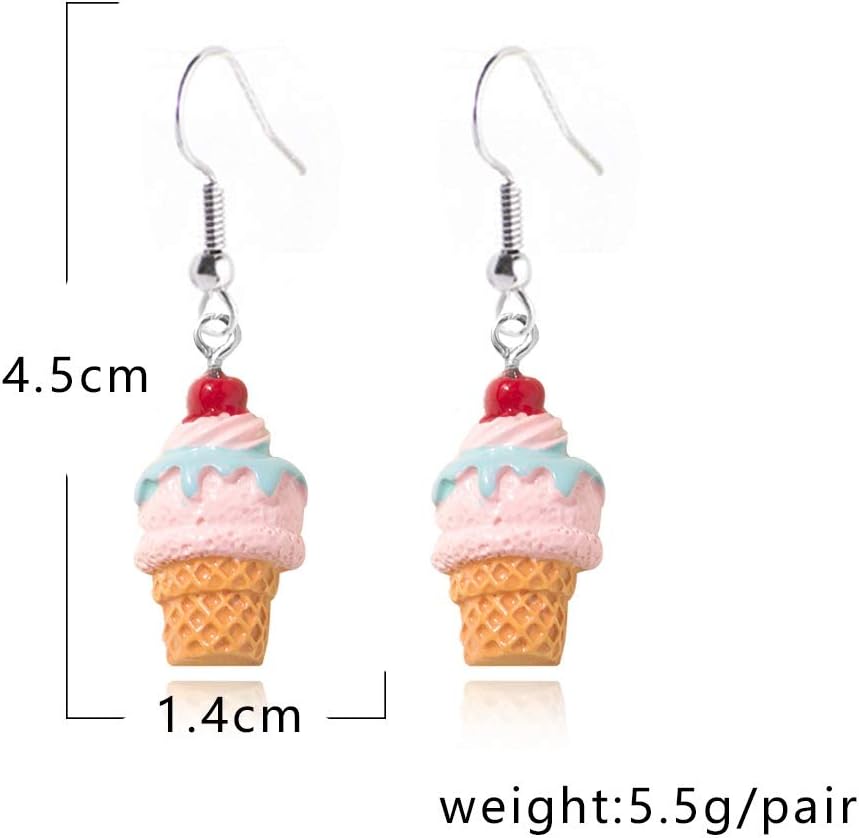 3D Fashion Fun Food Ice Cream Drop Earrings for Women Acrylic Cake Dangle Drop Jewelry - Image 2