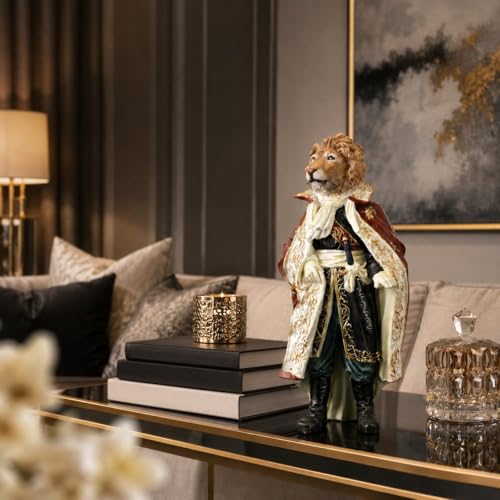 Image of ARMONIA Premium Lion Nobleman Decorative Figurine, European Designer Sculpture, Craftsmanship | Showpiece Figurine Idol for Home Decor Gift,New Year Gift,Decoration & Housewarming