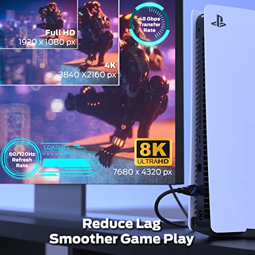 Monster 12Ft Ultra High-Speed Cobalt 2.1 Hdmi Electronic Cable - 48Gbps With Earc, 8K At 60Hz For Superior Video Sound Quality For Playstation Ps5, Xbox Series X, Roku, Apple, Smart Television #TOP1