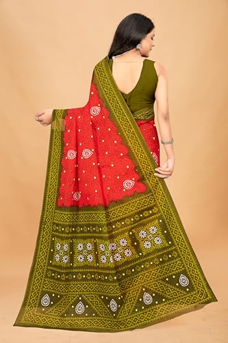 Image of TAMAIRA FASHION Mulmul Pure Cotton Saree For Woman Floral Batik Printed|Office Wear Daily Wear Sarees For Women Without Blouse Piece (Available in 11 Colours)