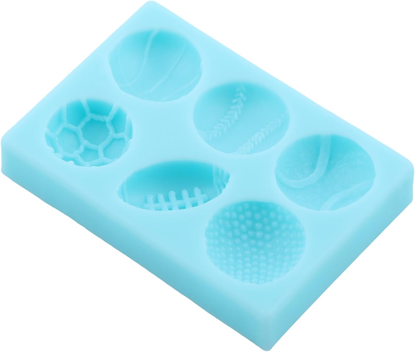 Sports Ball Theme Fondant Molds Football Basketball Baseball Rugby Silicone Molds for Cake Decoration Cupcake Topper Chocolate Candy Gum Paste Polymer Clay - Image 4