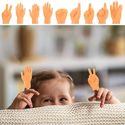 10 Pcs Tiny Hands Finger Puppets, Miniature Little Hands Finger Puppets, Small Mini Finger Hands, Finger Props Rock-Paper-Scissors Toys for Cat Dog Pets Playtime