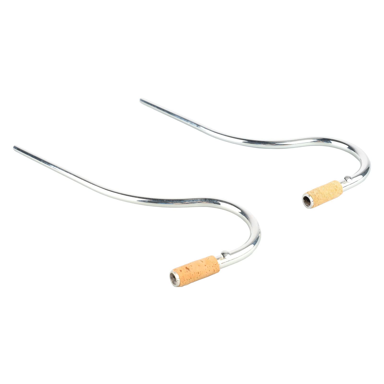 Set di 2 Bocchini per Fagotto Placcati in Argento con Collo Curvo e Accessori per Prestazioni con Giunture in Sughero