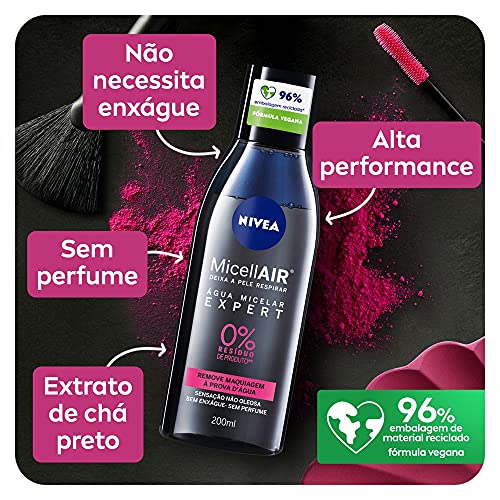 NIVEA Água Micelar Bifásica Limpeza Facial MicellAIR Expert 200ml 5 51G9a0Sz8xS