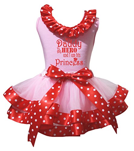 T-shirt bébé Mon papa est mon héros et jupe rose à pois : le duo adorable pour célébrer l'amour complice