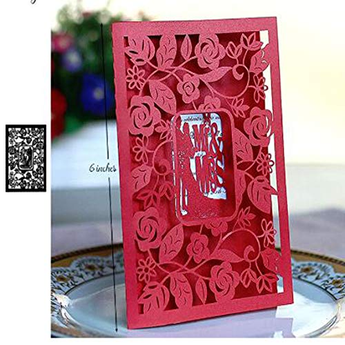 Rose Metal Cutting Dies, Wedding Invitation Flower & Leaf Designs for DIY Scrapbooking, Card Making & Embossing