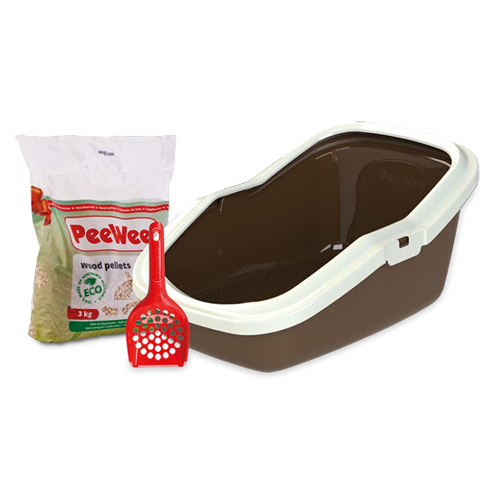 kattenbak extra large Peewe EcoDome bruin / ivoor