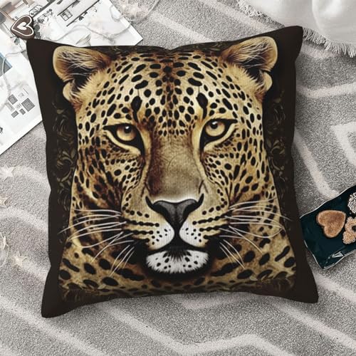 Housse de coussin léopard velours côtelé doux lavable anti-pli - 8