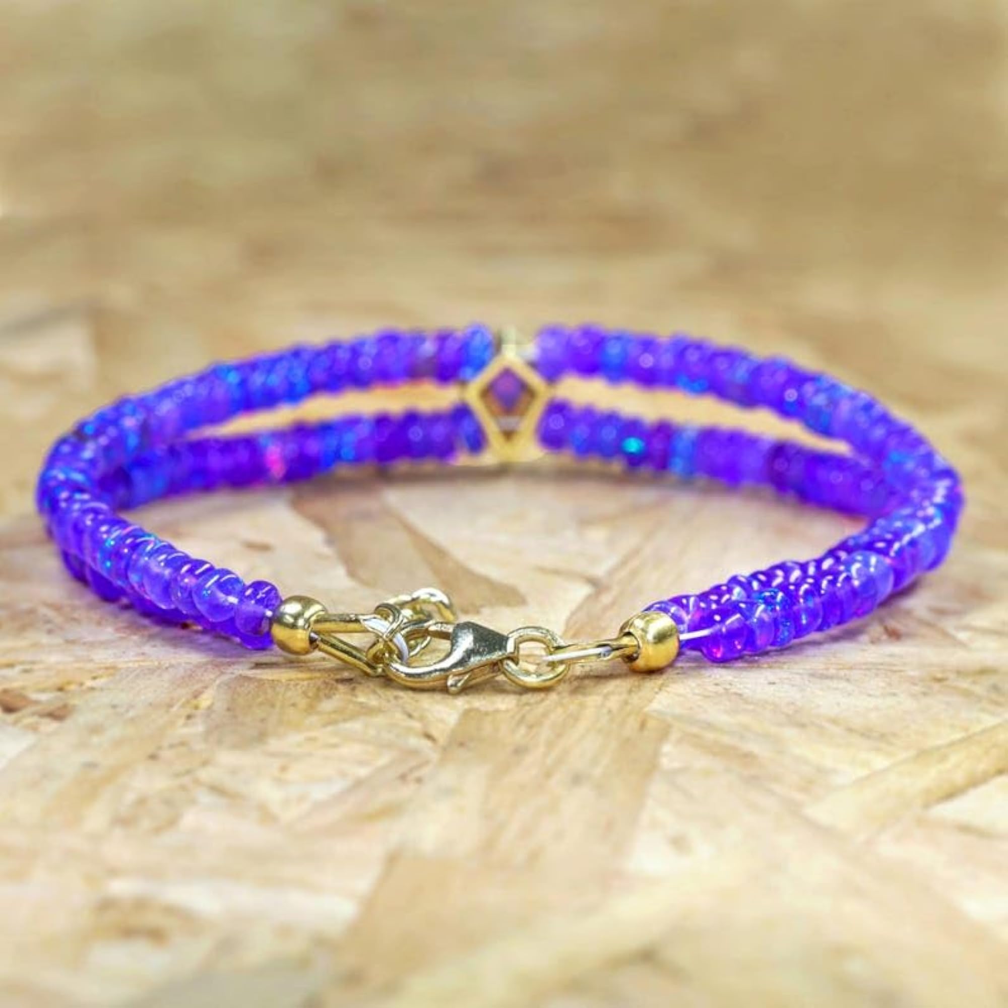 Ethiopian Opal Rondelle Bead Bracelet, Unisex