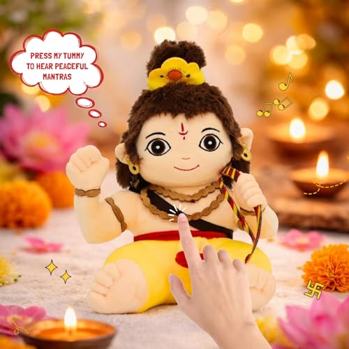 Image of Panda's Box Mantra Chanting Baby Rama Soft Toys for Kids | Musical Stuffed Plush Toy for Girl & Boy | Non-Toxic, Safe | Best Birthday Gift for Newborn & Toddlers | Free Colouring Book | 30 CM
