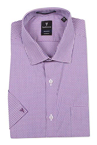 Image of Van Heusen Men's Check Regular Fit Formal Shirt (VHSH318M003049 Pink 42)