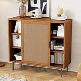 Aparador de 100 x 37 x 90 cm, armario auxiliar multiusos