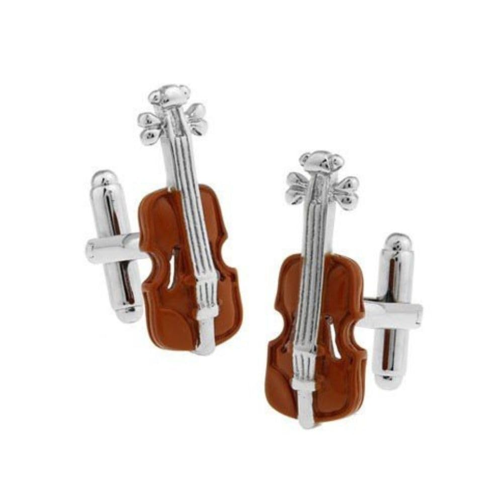 the tie hub Violin Cufflinks – Musical Instrument-Inspired Brass, Formal & Casual Wear for Men-picture-37