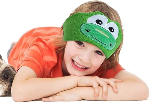 Byjogger Kids Headband Headphones, Baby Headphones Earphone Wireless Sleep Music Eye Mask Musical Headset Removable Speakers, Washable Headband, Volume Limiting, Kids Headphones for Airplane (Green)