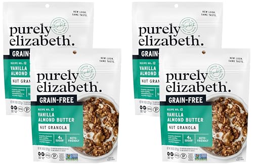 Image of purely elizabeth Granola Vanilla Almond Butter MCT Grain Free, 8 Ounce (Pack of 4)