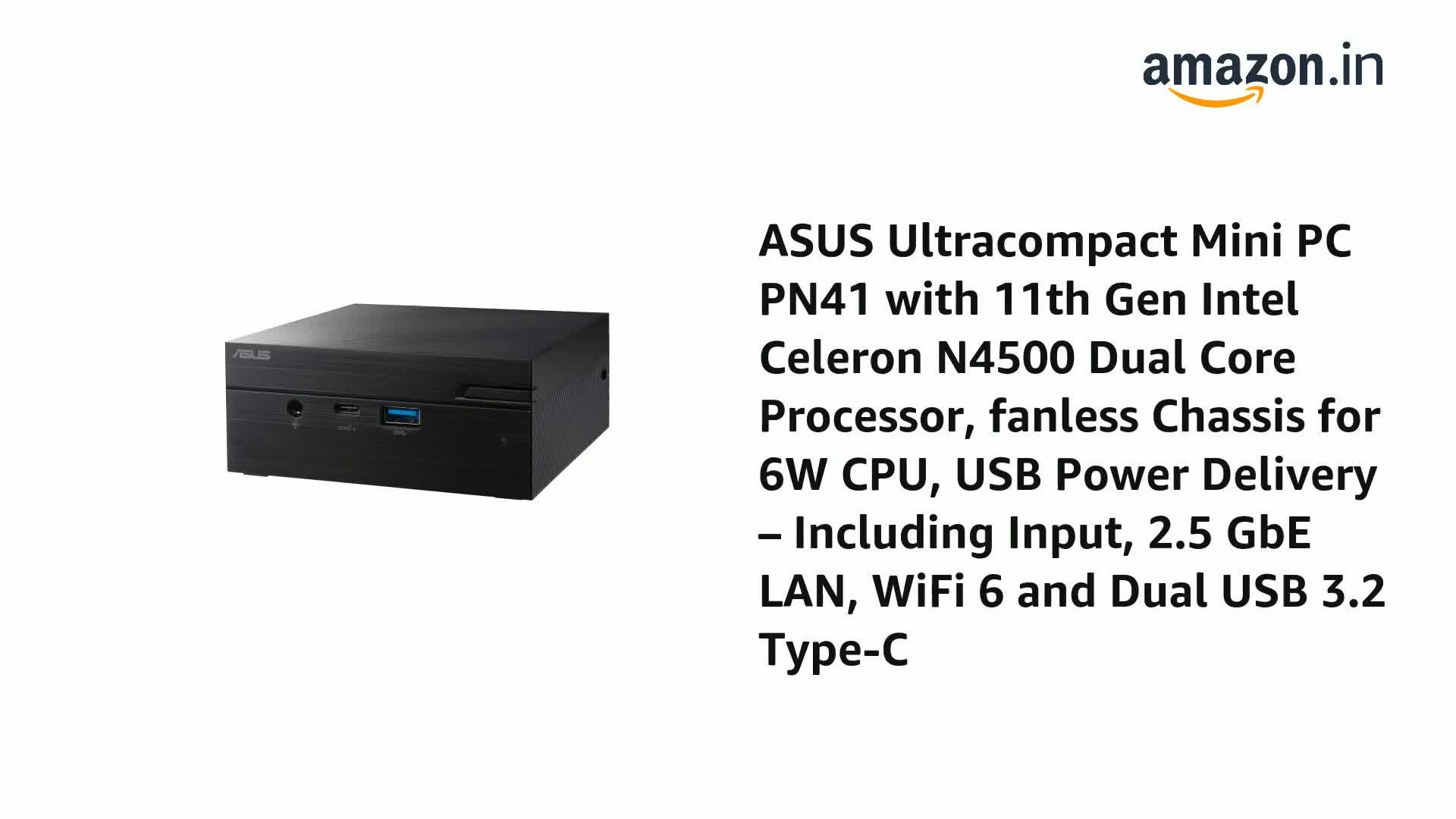 ASUS Ultracompact Mini PC with 11th Gen Intel Celeron N4500