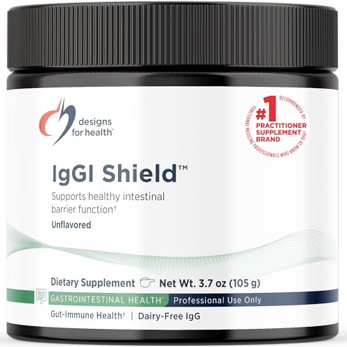 Designs for Health IgGI Shield Powder - Dairy-Free Imunoglobulin IgG Supplement SBI with N-Acetyl-Glucosamine - Supports Healthy Intestinal Barrier Function (3.7oz / 30 Servings)