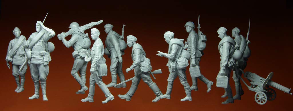 1/35 Resin Figure Model Kit Fanti russi Kursk 1943 Dieci Figure Smontate Non verniciate Top